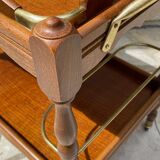 Vintage wood and brass dessert and tray