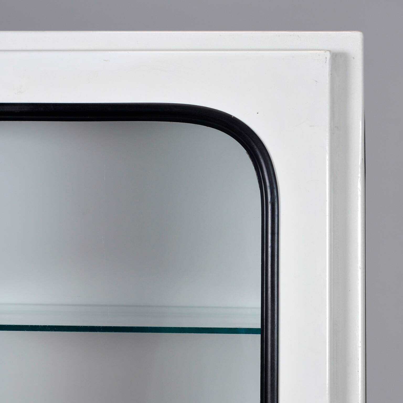 Vintage iron and glass medical cabinet, 1970s