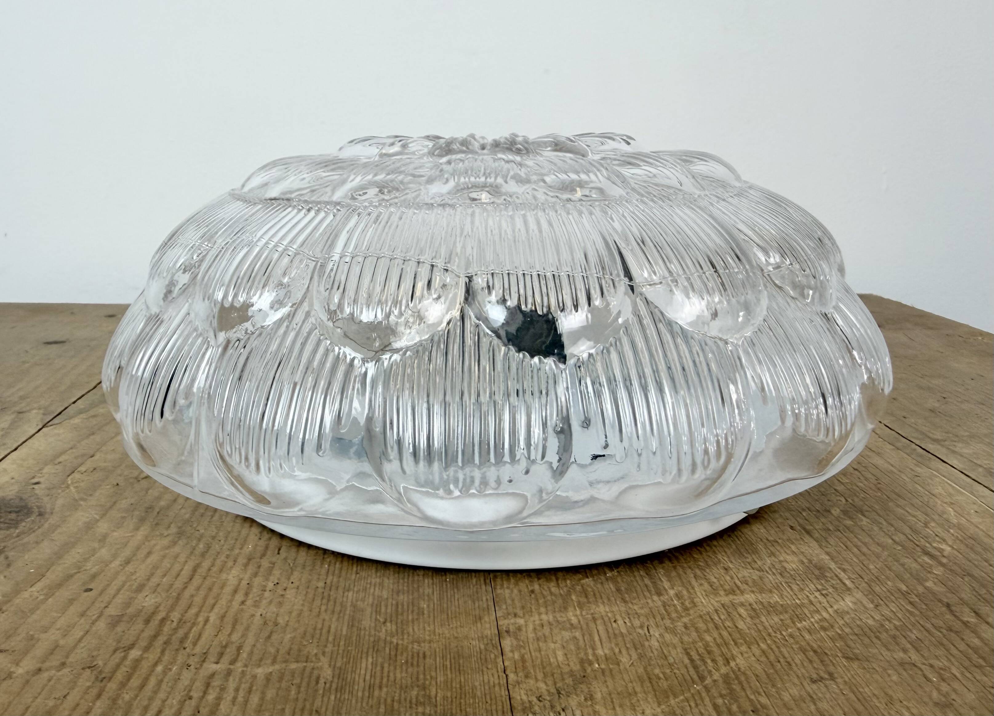 Vintage Glass Wall or Ceiling Light, 1970s