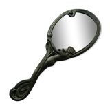 Hand-facing mirror bronze art nouveau style 1920
