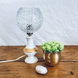 Porcelain table lamp and glass globe