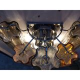 Amber and fume’ “tronchi” murano glass wall sconce