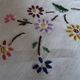 Round tablecloth embroidered hand linen mestizo 150 cm old colorful embroidery.