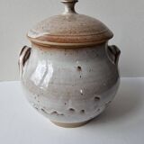 Ceramic stoneware soup tureen Signed Roger Jacques (Puisaye)