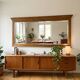 Miroir XXL biseauté en chêne, 210cm de L
