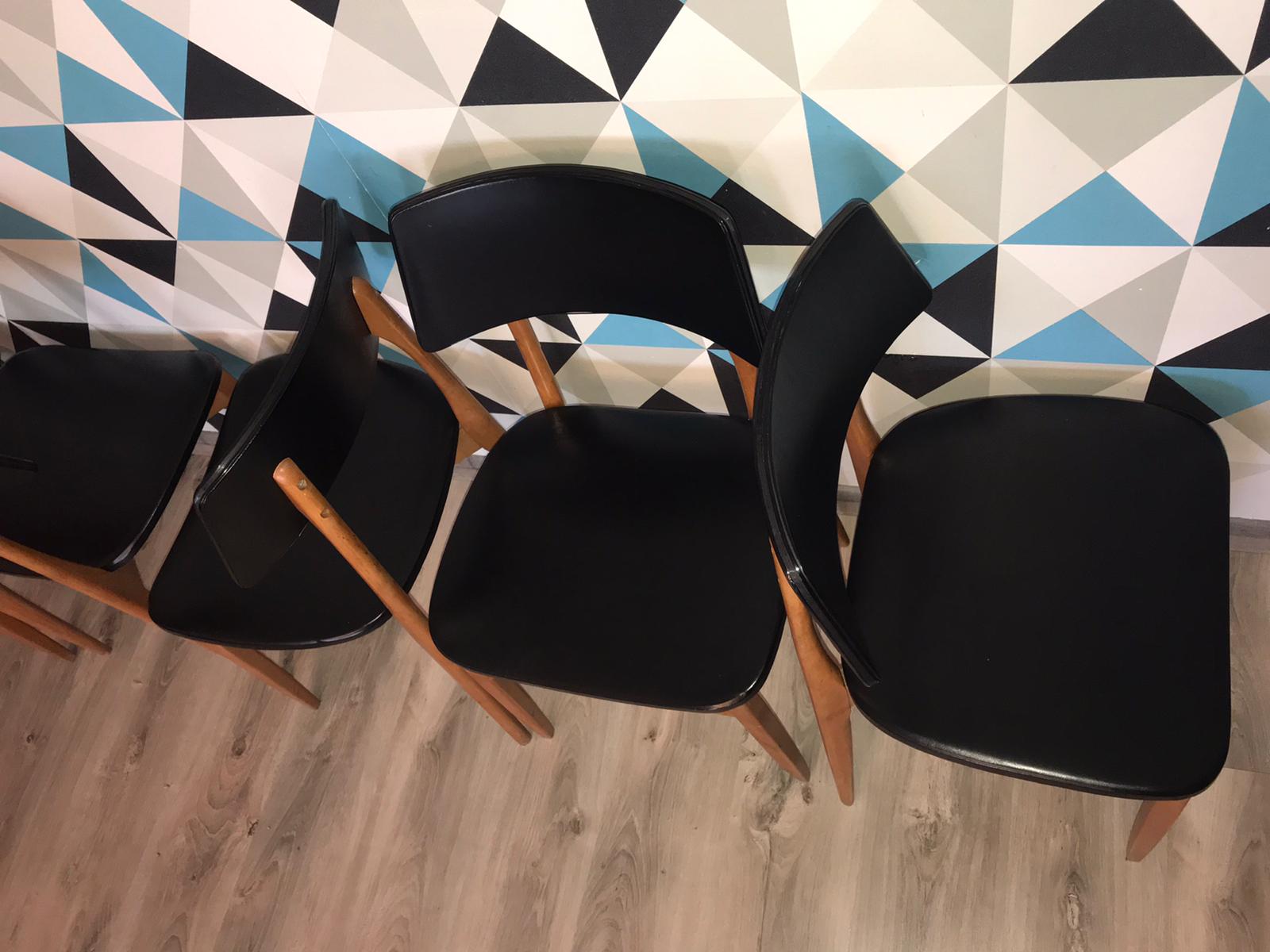 Stunning set of 6 scandinavian chairs vintage 1960