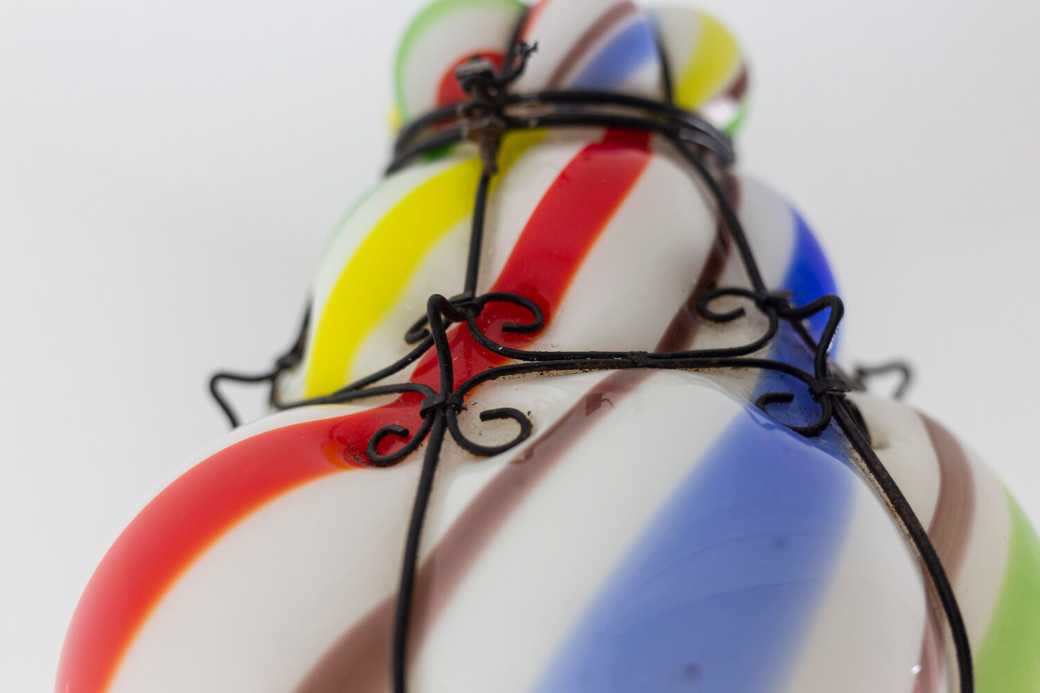 Series of polychrome glass "barley sugar" lanterns, 1950s