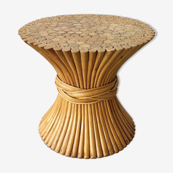 Mc Guire bamboo side table