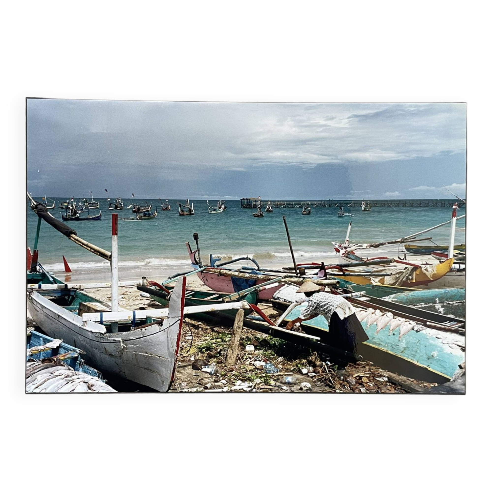 Photographie ancienne pêcheurs 50x76cm
