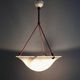 Large Art Deco marbled glass pendant light with rope suspension, 1940s-1960s