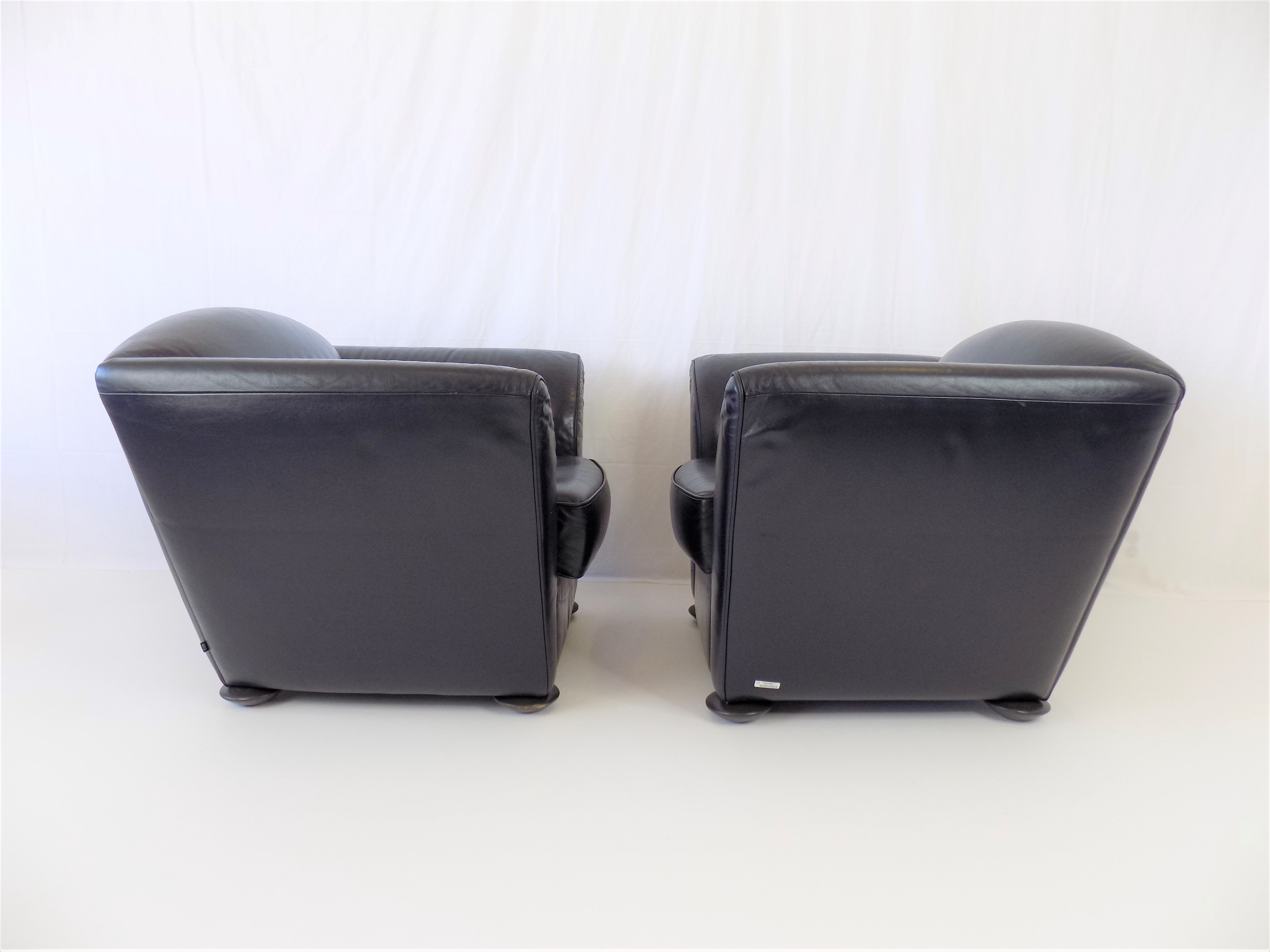 Cor zelda set of 2 leather armchairs by peter maly