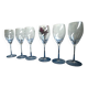 6 crystal champagne flutes from Saint-Louis and their box.