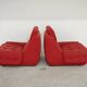 Paire de fauteuils rouge Atlantis Space Age République Tchèque 1970