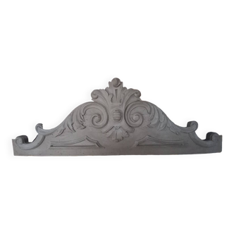 Large patinated linen wood pediment