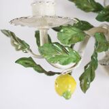 Pairs of lemon tree wall lights in painted sheet metal