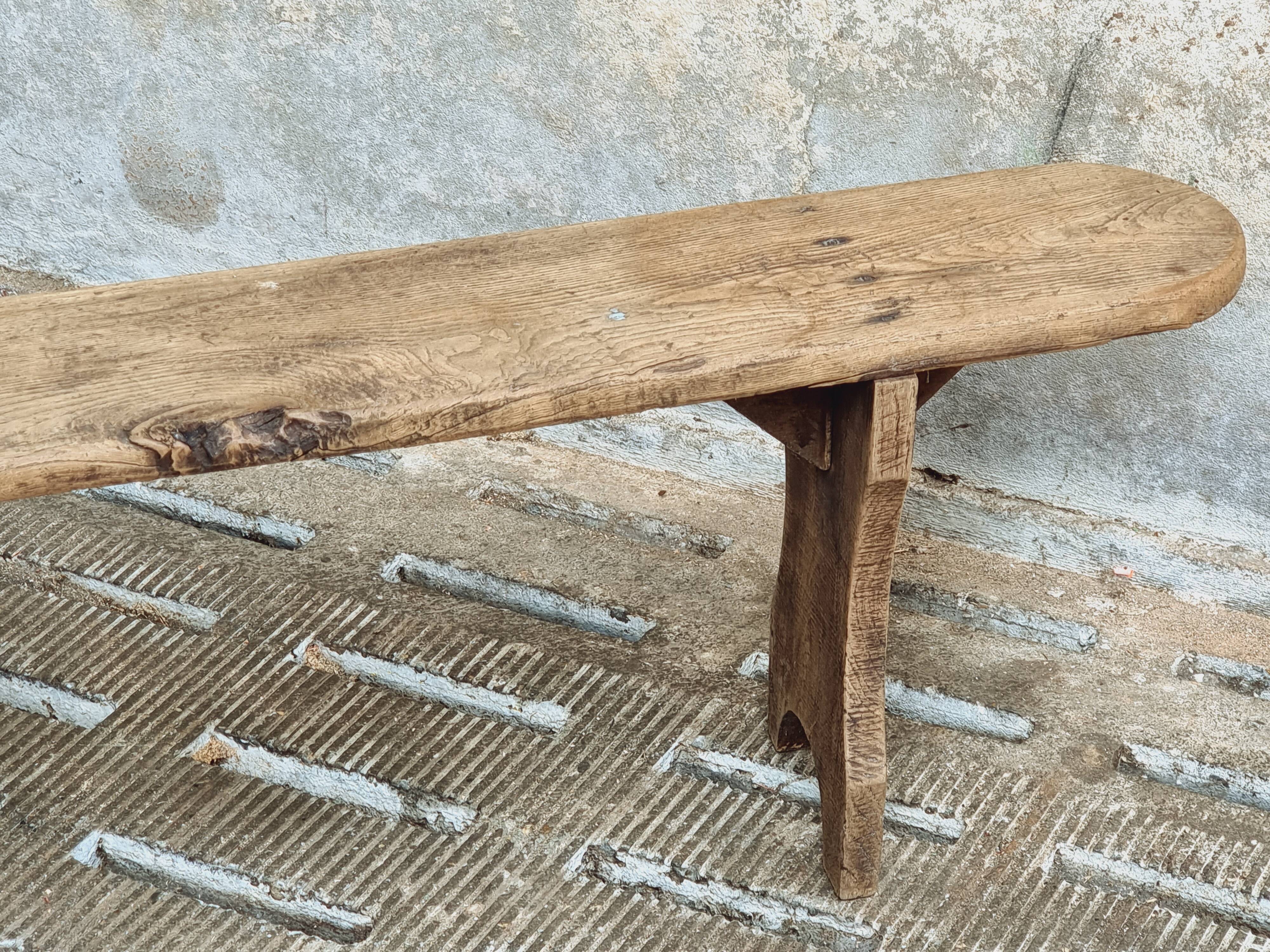 Vintage wooden bench, side table