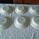 6 assiettes fleurs roses creuses anciennes Saint Amand faience