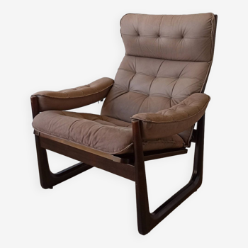 Genega Møbler leather armchair, Denmark, 1960s.