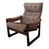 Genega Møbler leather armchair, Denmark, 1960s.