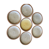 7 coasters / bottle / ceramic cup sandstone signed Le Tesson