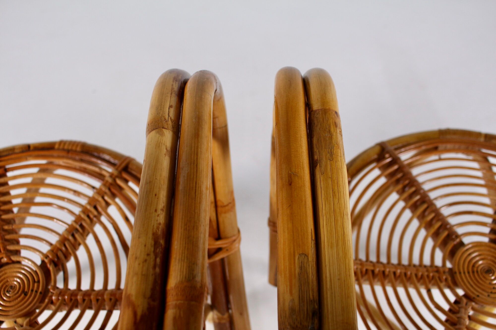 2 bamboo armchairs "wicker chairs"