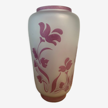 Vase en verre émaillé vintage 1930