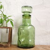 Carafe vert sauge et ses deux verres