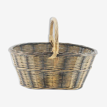 Panier français en osier vintage