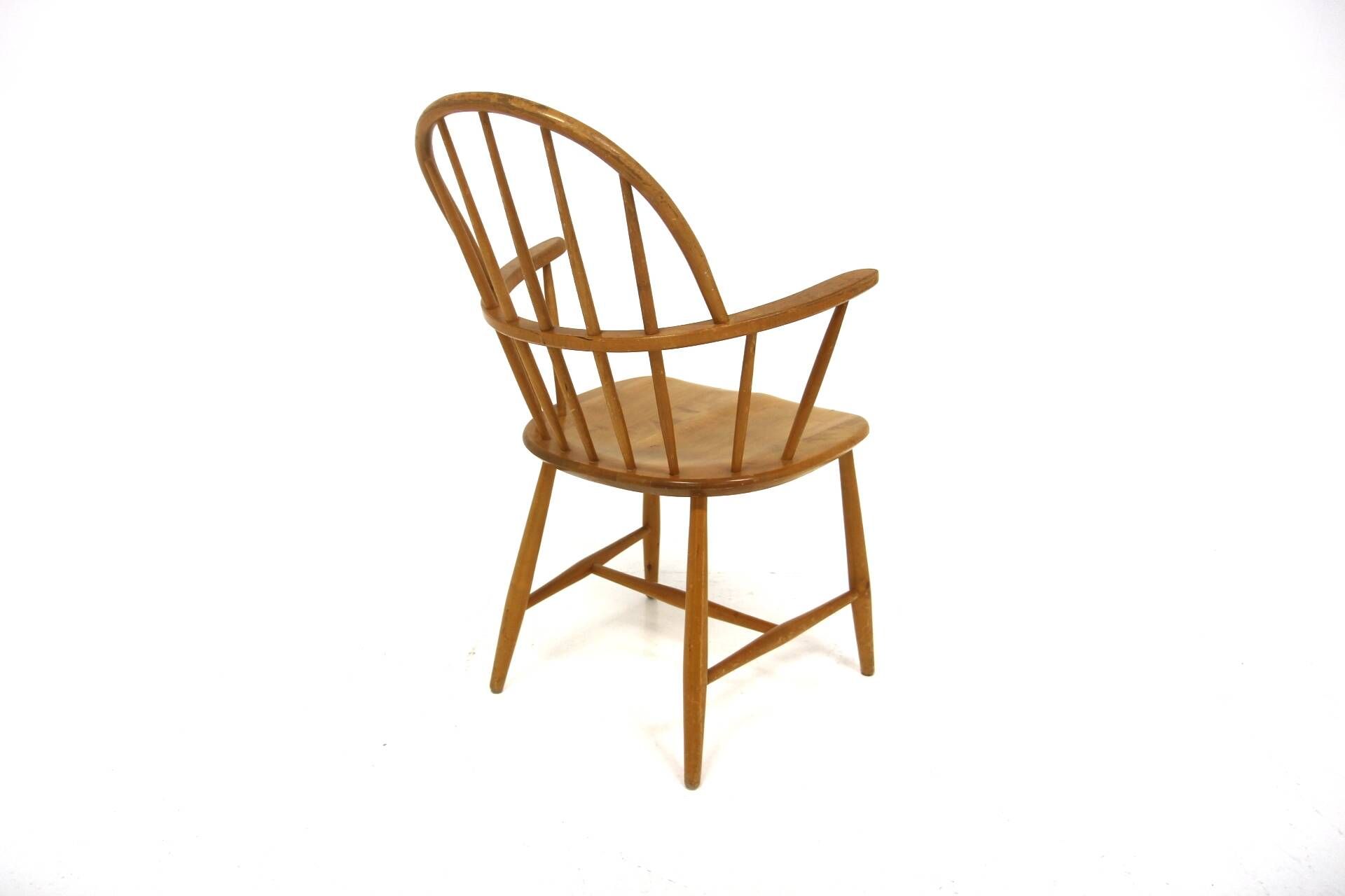 Scandinavian beech armchair "Pinnstol", Sweden, 1960