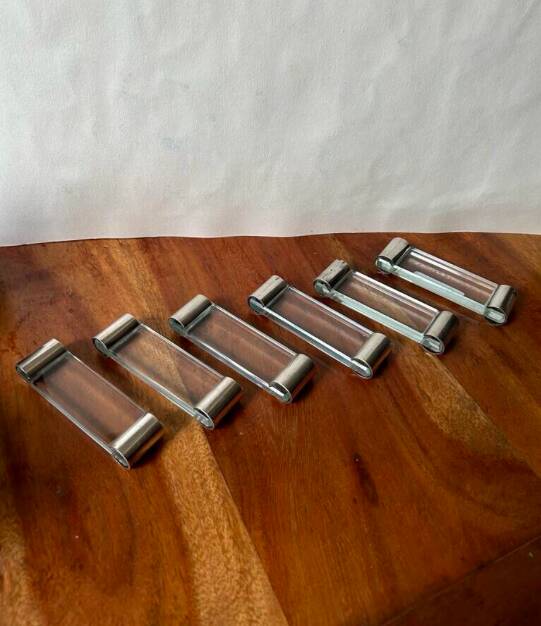 6 Crystal / Silver Metal Knife Holders - DLG Adnet