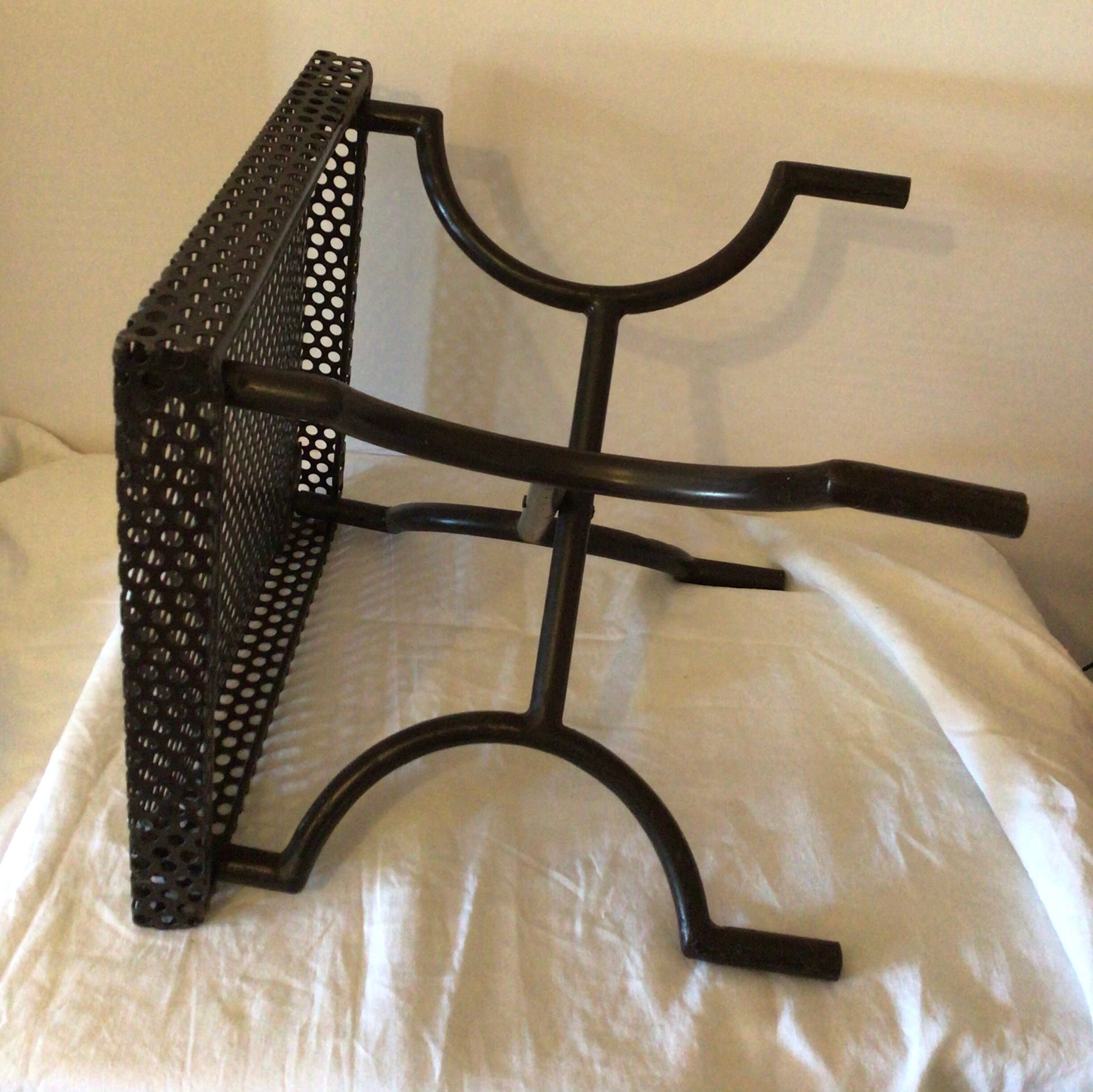 Square metal coffee table with hole