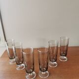 Vintage smoked glass champagne flutes