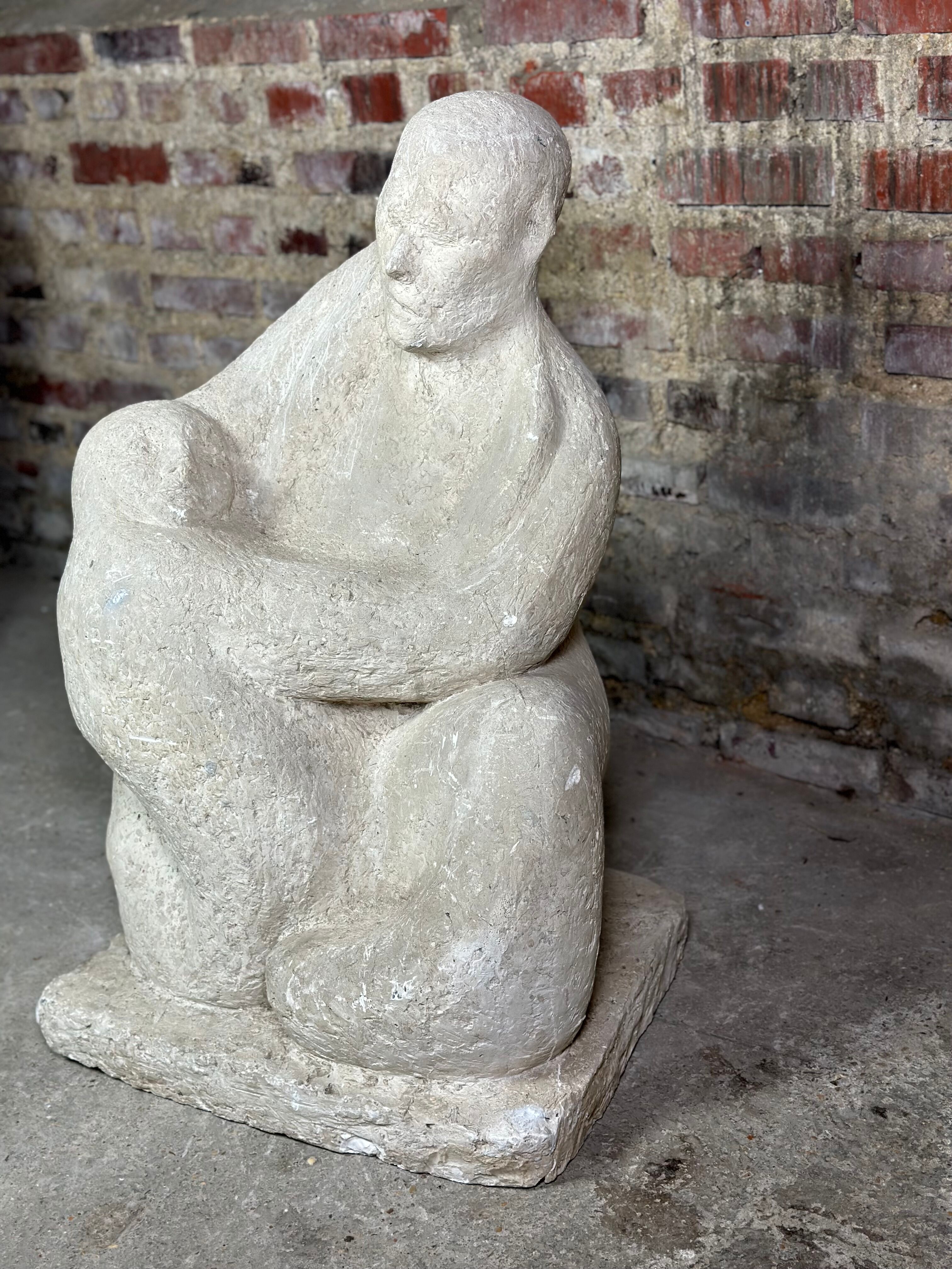 Sculpture en plâtre de Dragoljub Milosevic 1970