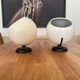 Pair of adjustable vintage wall lamps, white lacquered metal, LITA 1970