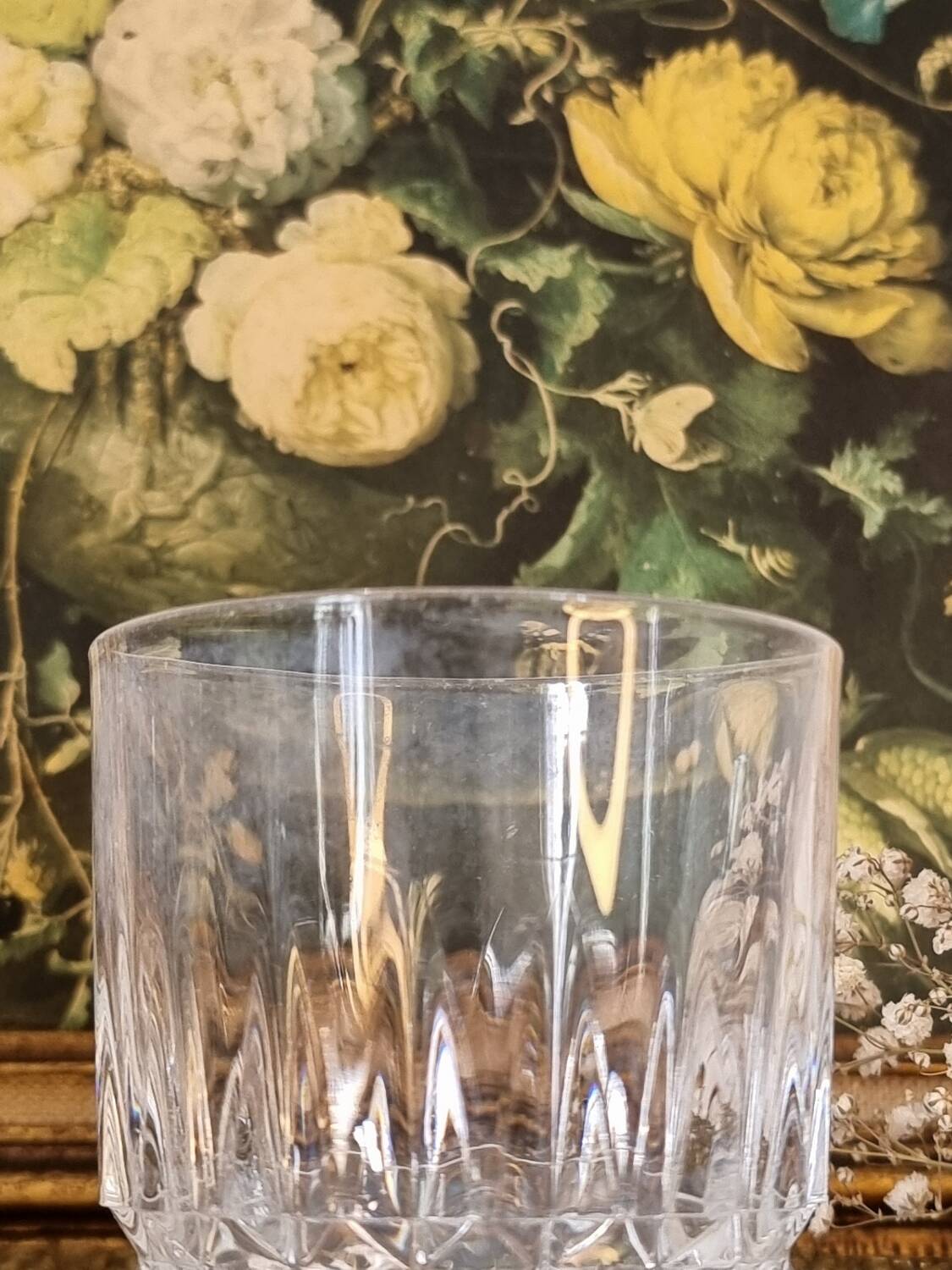 6 crystal water/whiskey glasses