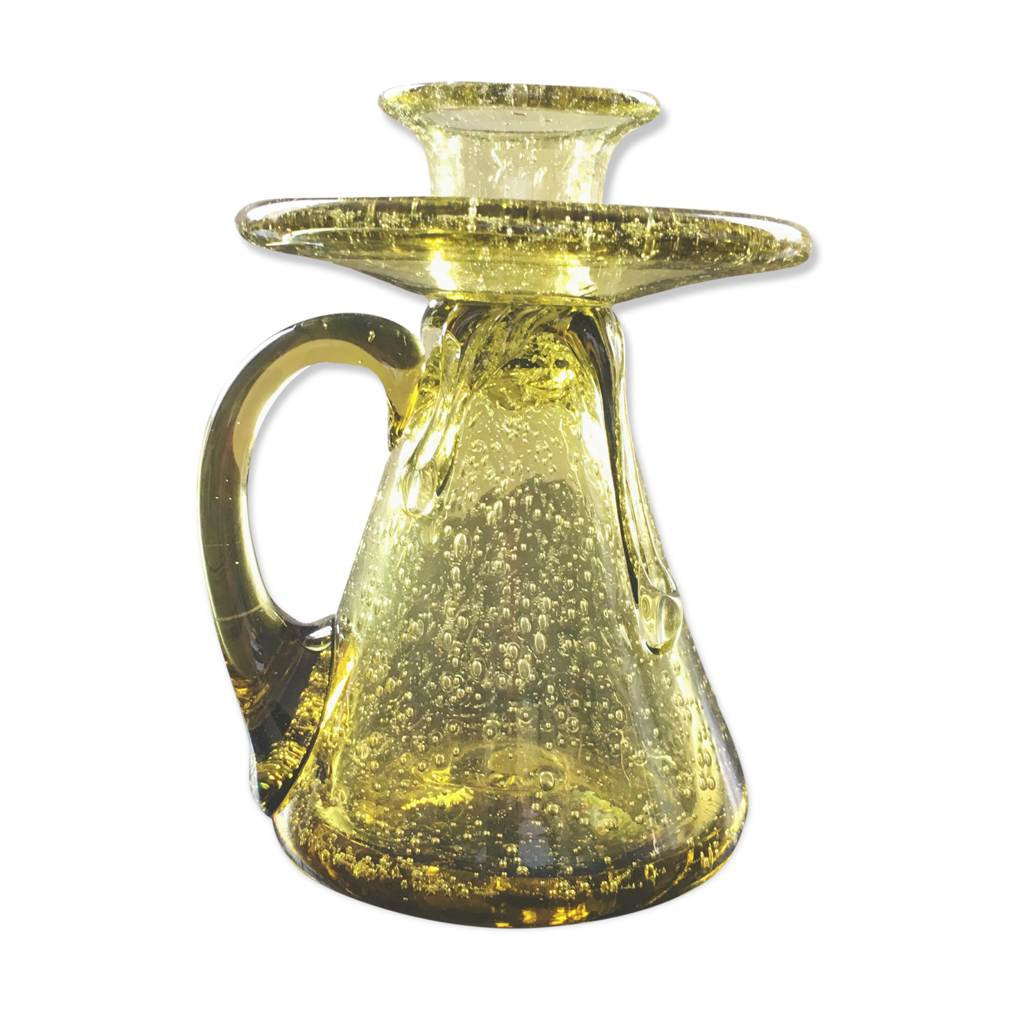 Biot glass candlestick