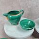 Service à café / thé Saint-Clément modèle 4044 vert émaillé doré – Art déco
