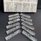 Box of 12 knife holders crystal cut XXe