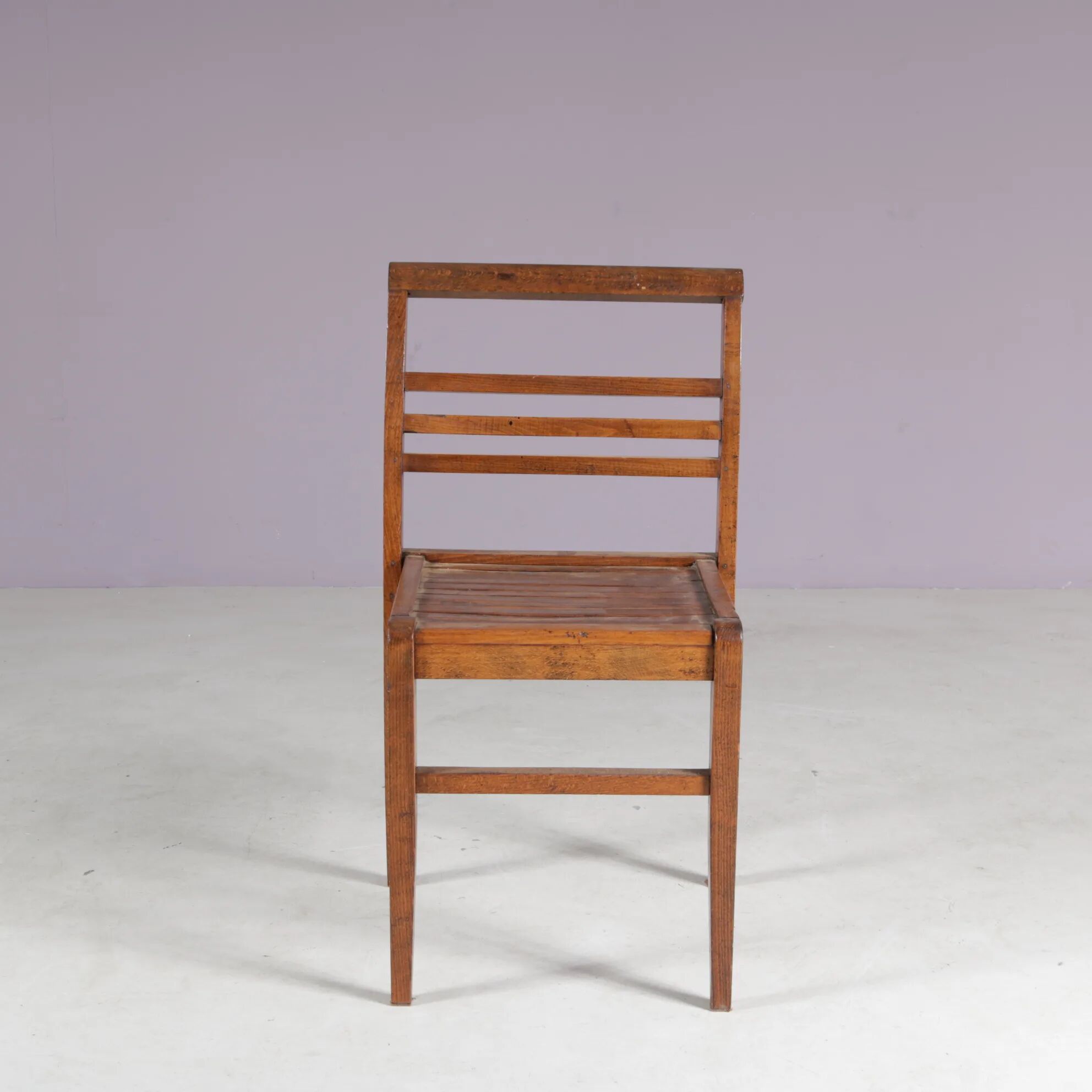 1950s side chair in beech wood by René Gabriel, France