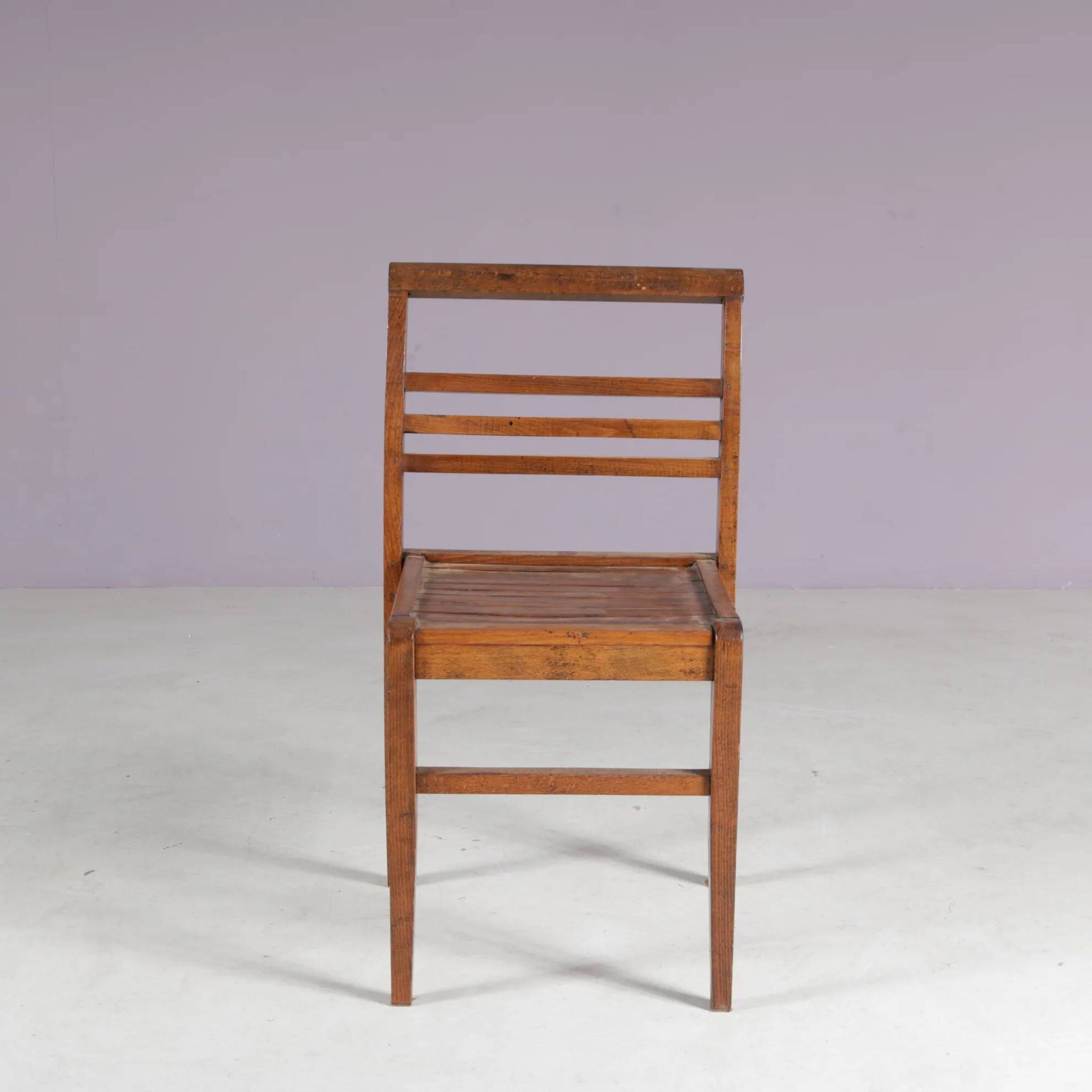 1950s side chair in beech wood by René Gabriel, France