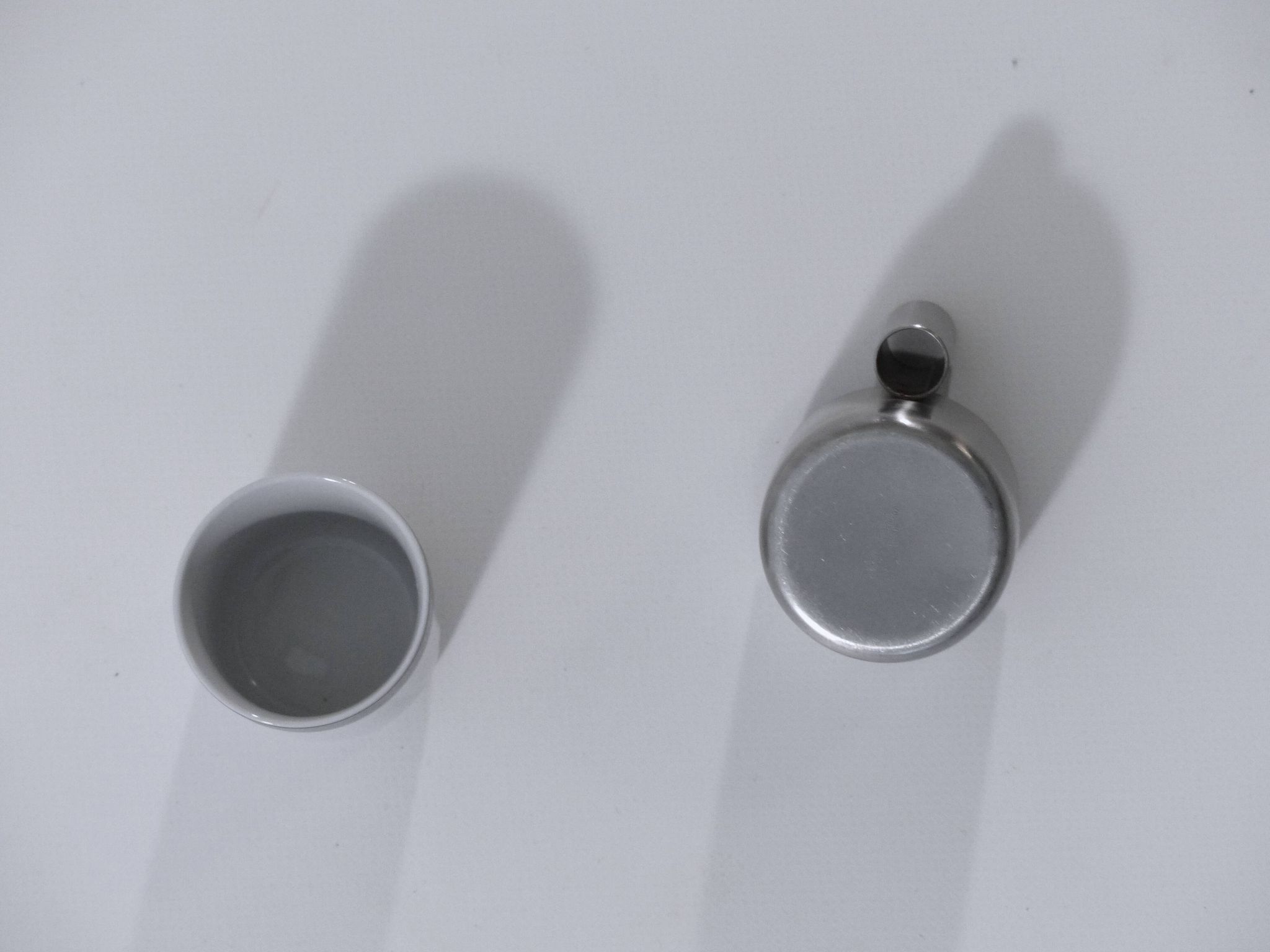 6 coffee cups porcelain and chrome Morinox Italy