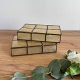 Lot deux boîtes nacre laiton