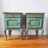 Pair of patinated bedside tables
