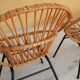 Vintage chair in rattan feet metal