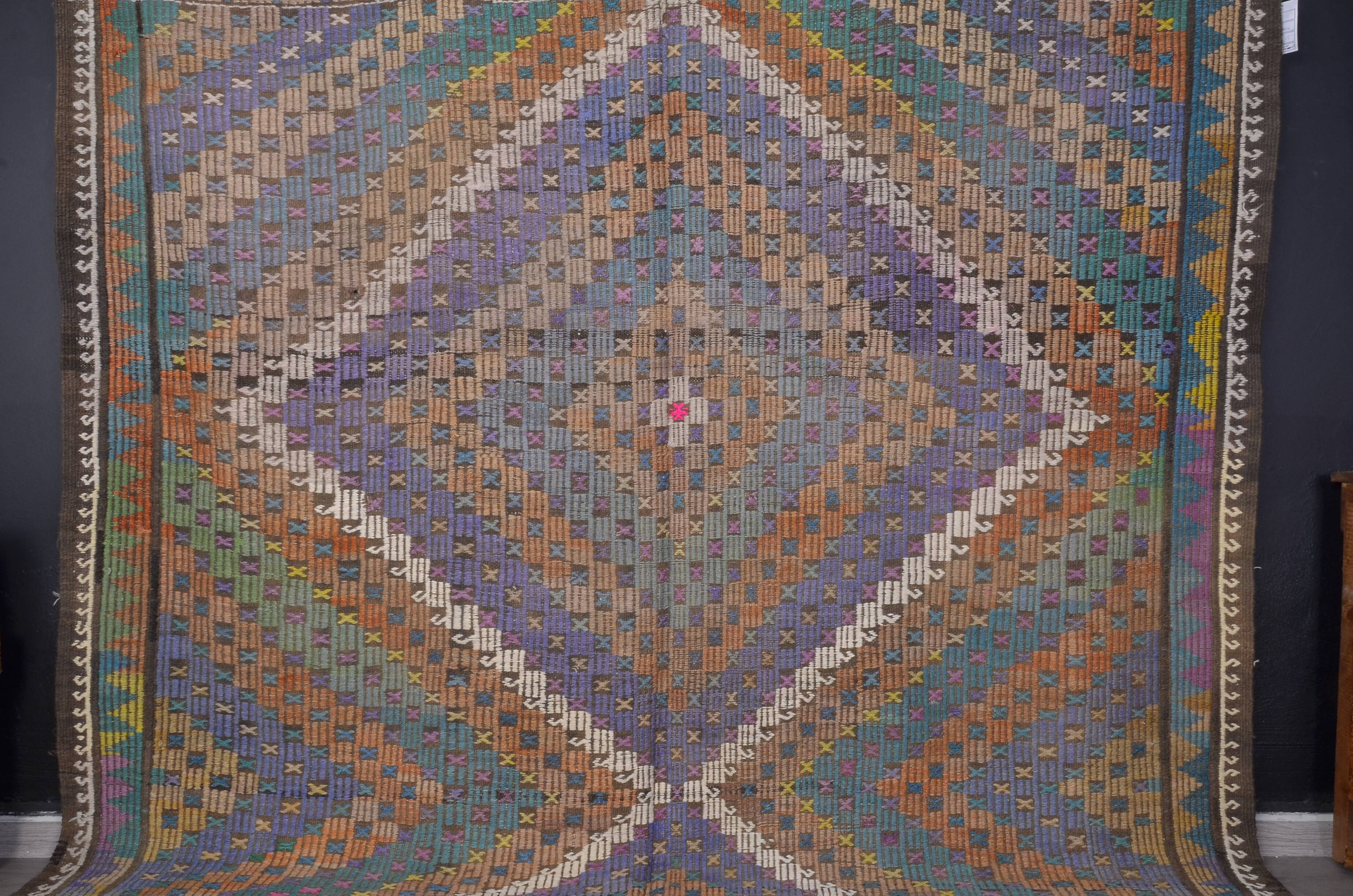 Antique Anatolian Vintage Kilim Rug 1895