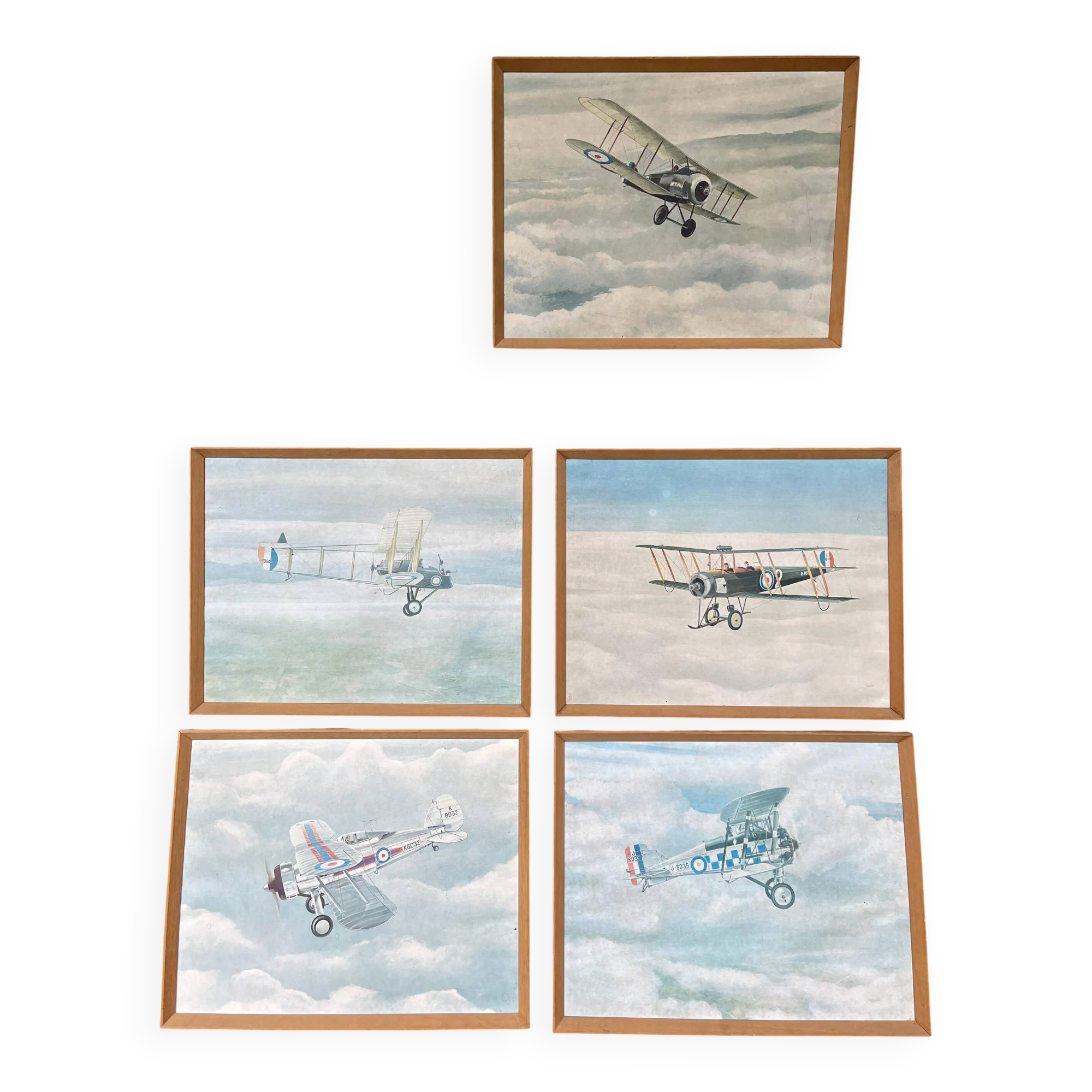 Set of 5 vintage U.S. MILITARY aircraft posters