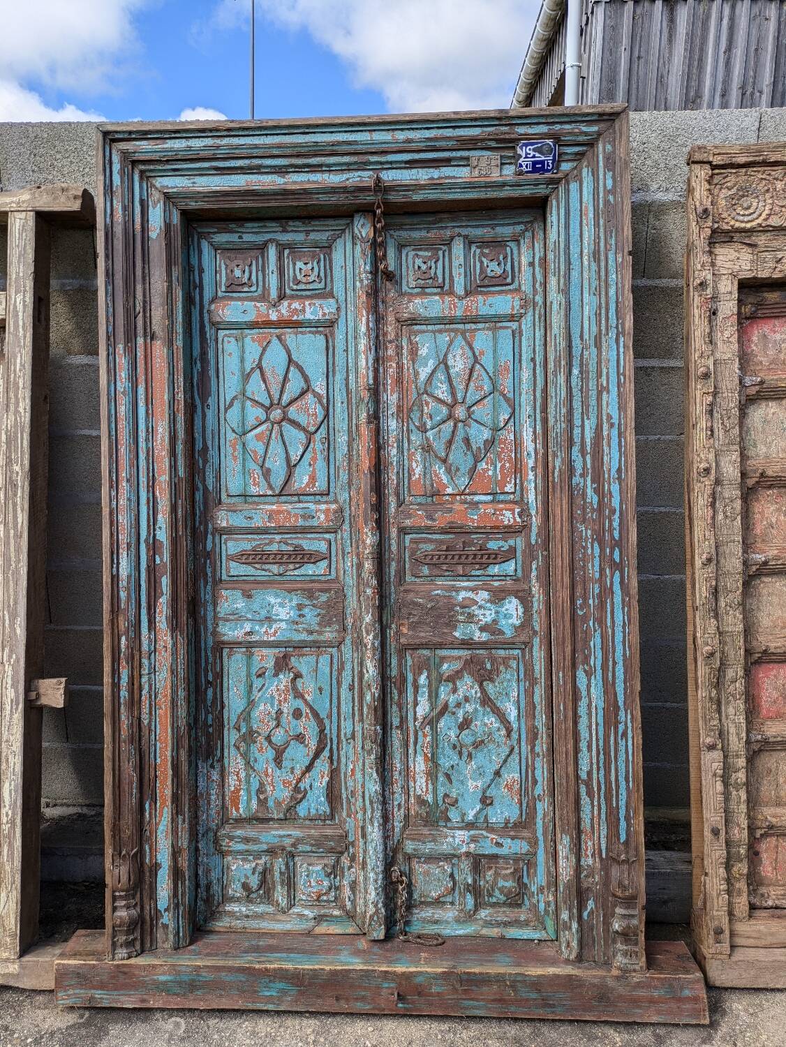 Antique Indian door in solid teak