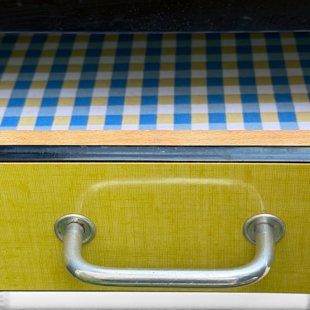 Vintage yellow Formica table 1950