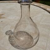 Set of a wine decanter and a glass water pitcher