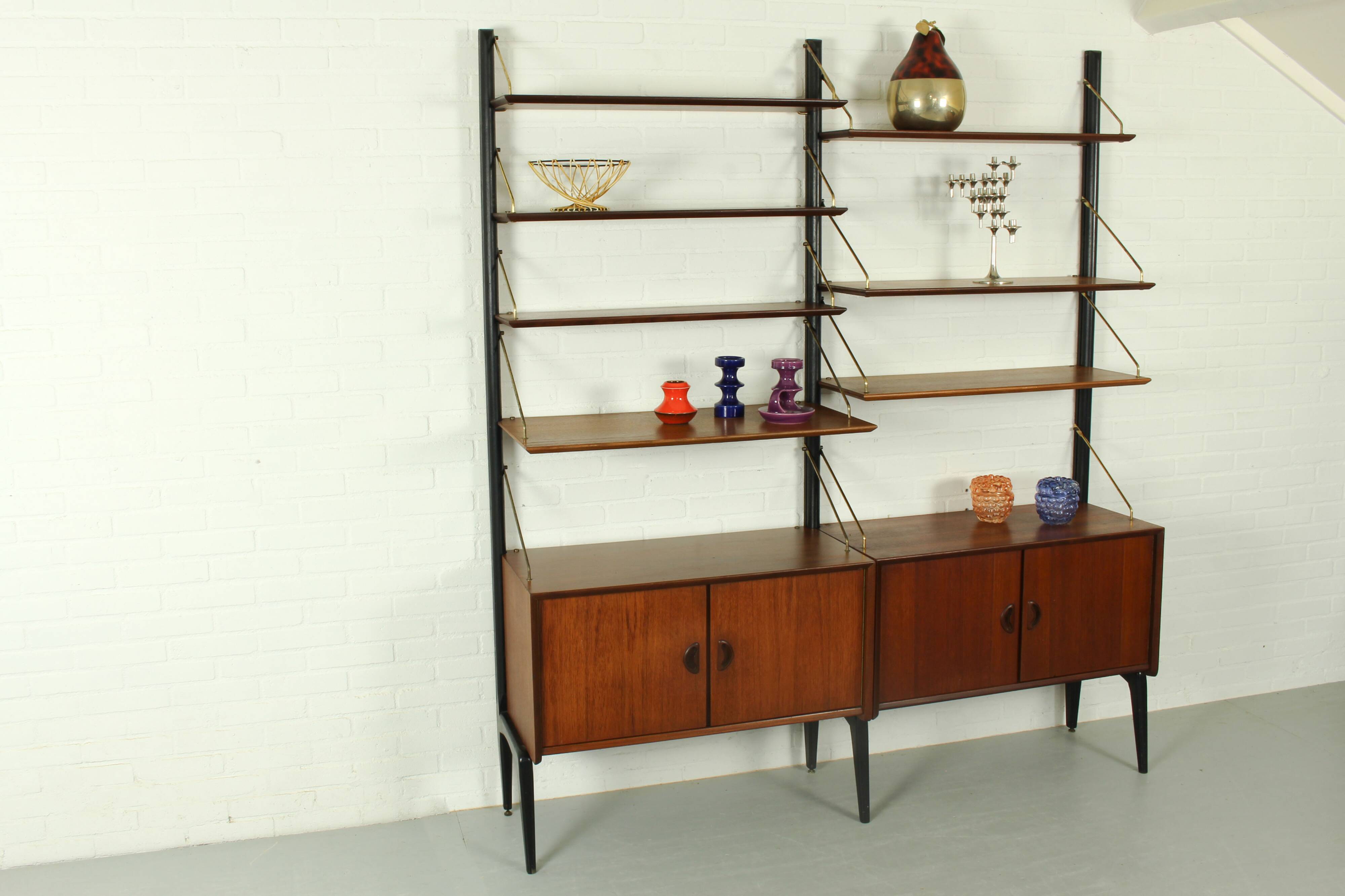 Teak Modular Wall System by Louis van Teeffelen for WéBé, 1955